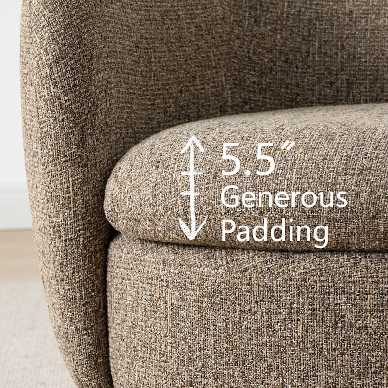 Upholstered 360 Swivel Barrel Accent Armchair(Set of 2)