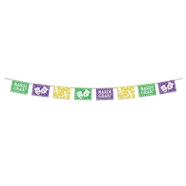 Shop Club Pack Of 12 Mardi Gras Purple Green Gold Picado Style