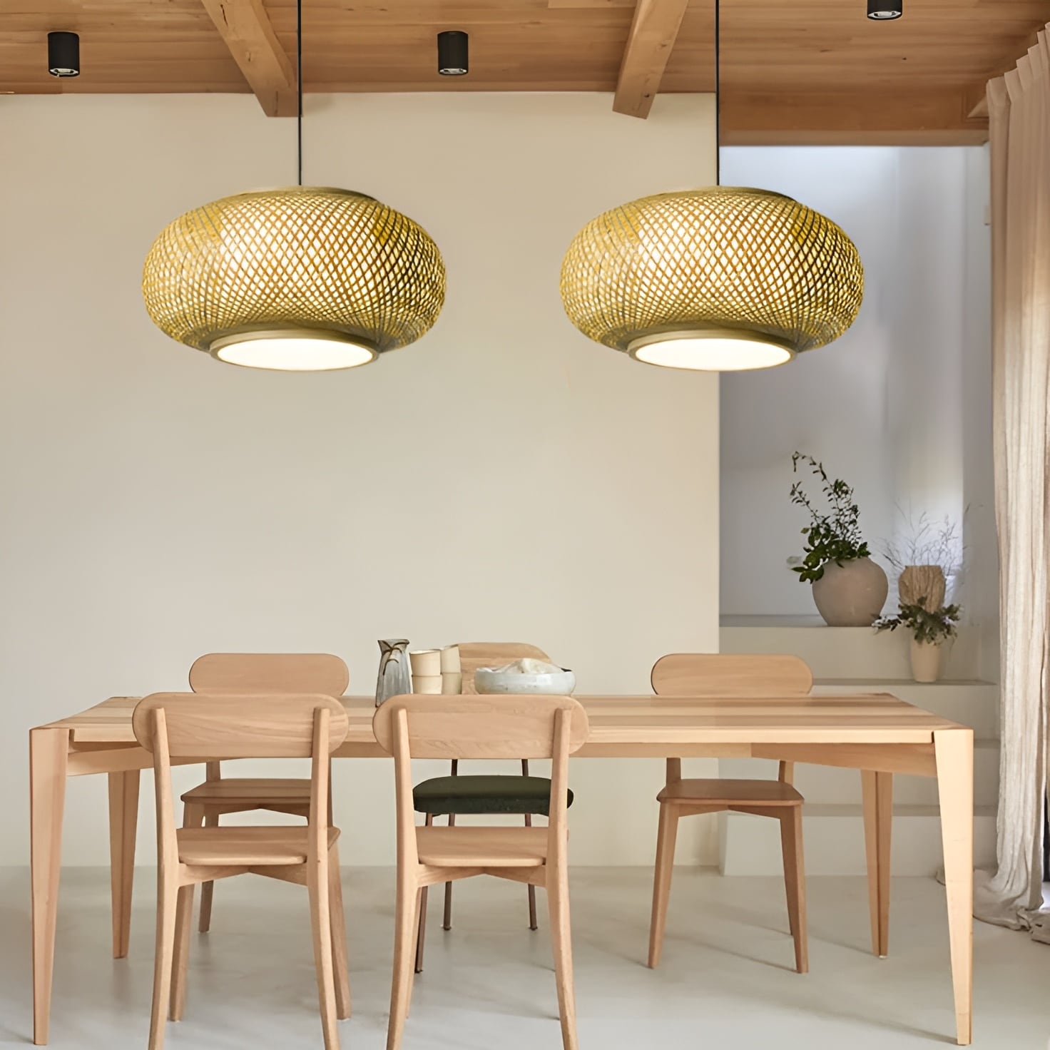 Wicker bamboo pendant light outlet