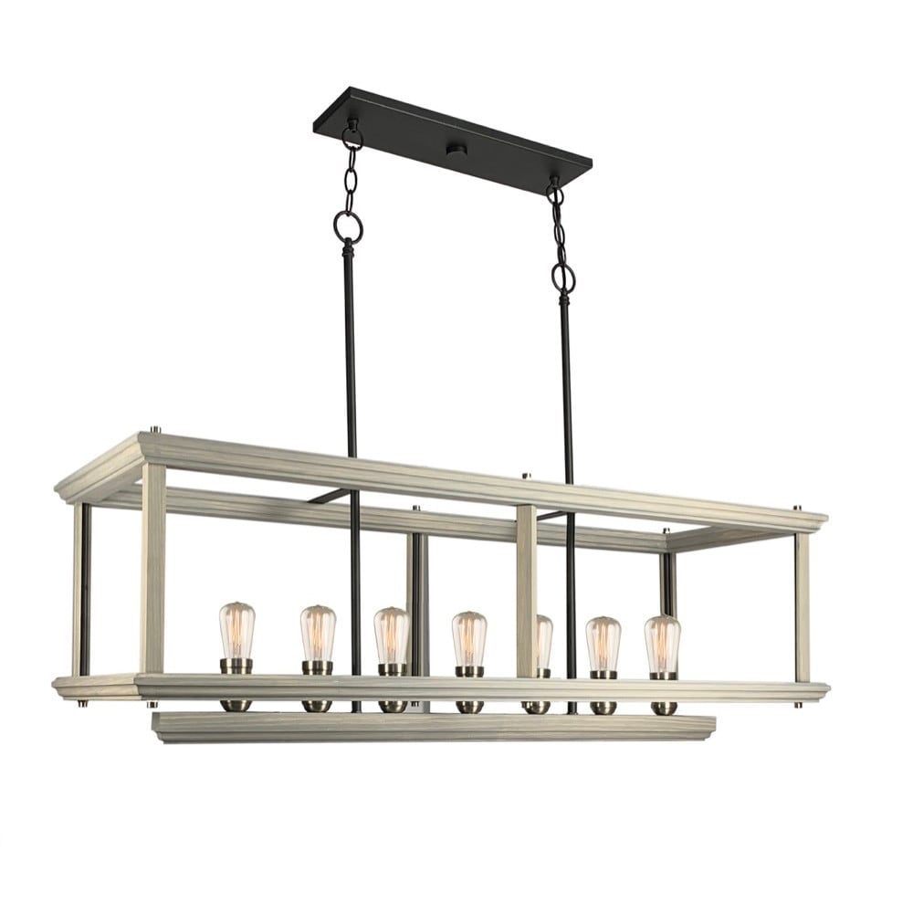 Artcraft Lighting AC11227  Sandalwood 7 Light 42" Wide Linear Chandelier (Beach Wood) - Chandeliers For Bedrooms by Overstock.com