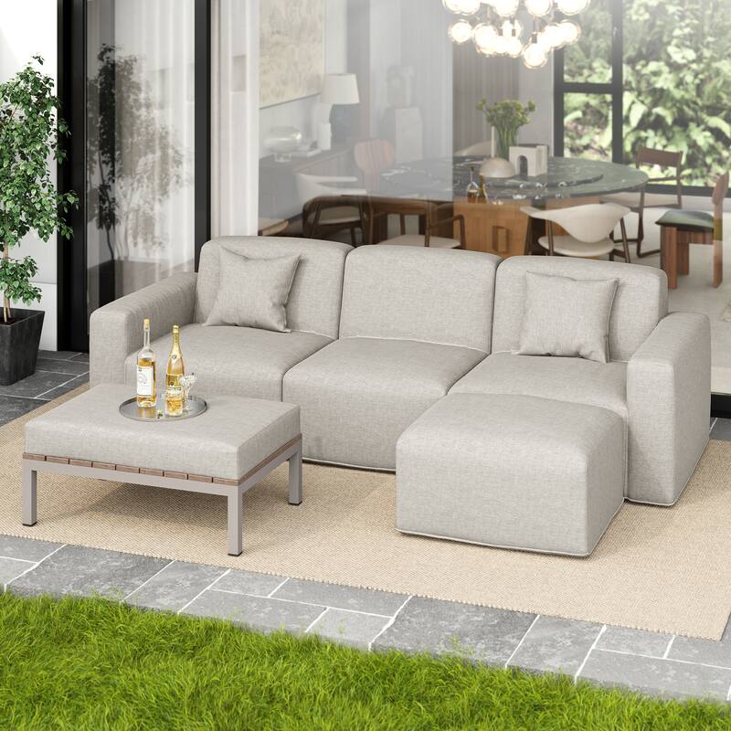 5-Piece Modular Sets Sectional Sofa Set Patio Conversation Sets