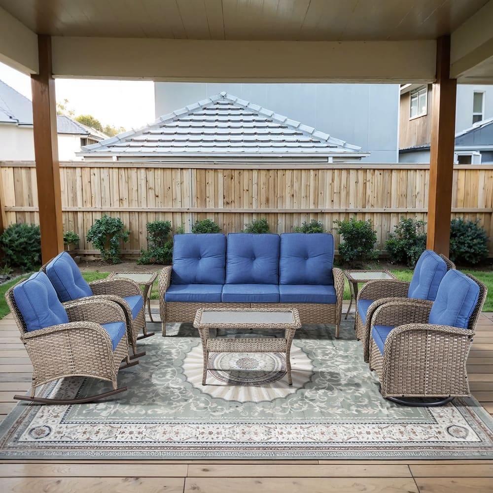 Gymojoy Outdoor Wicker Patio Furniture Sofa Chair Set Weather-Resistant