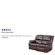 preview thumbnail 15 of 21, Contemporary Upholstered Recliner Loveseat with Headrests and Armrests - 56"W x 35" - 64"D x 38"H