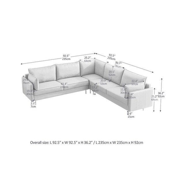 Average size of l shaped couch hotsell