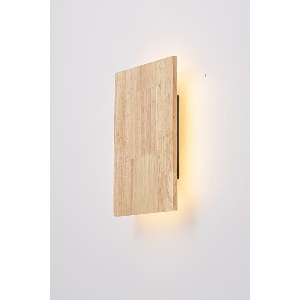46.5" Natural Oak Rectangular Warm Light LED Wall Sconce for Living Room, Bedroom, Dining Area
