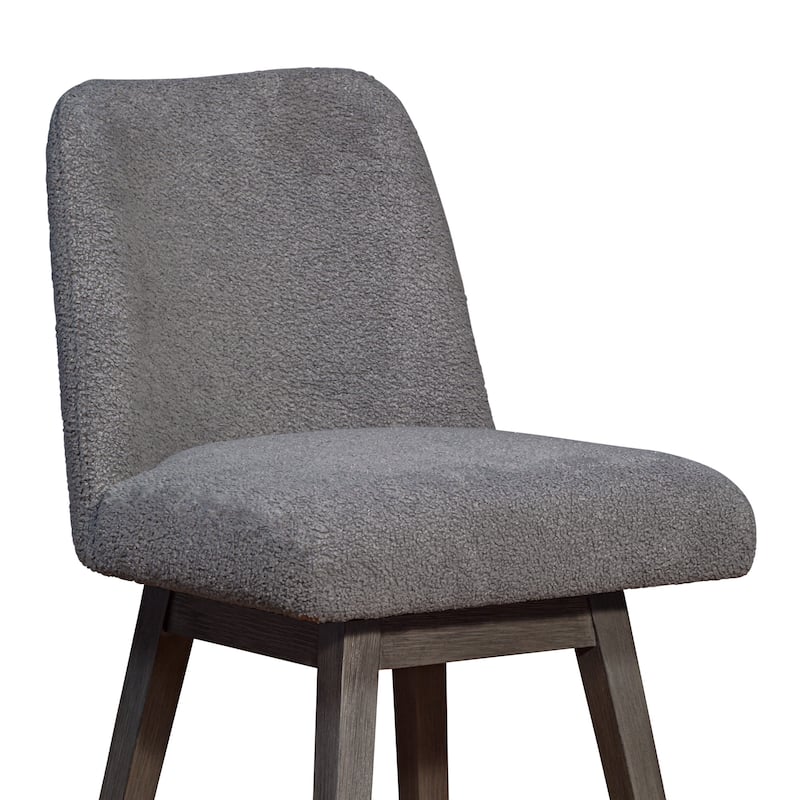 HomeRoots 26" Gray Solid Wood Swivel Bar Chair