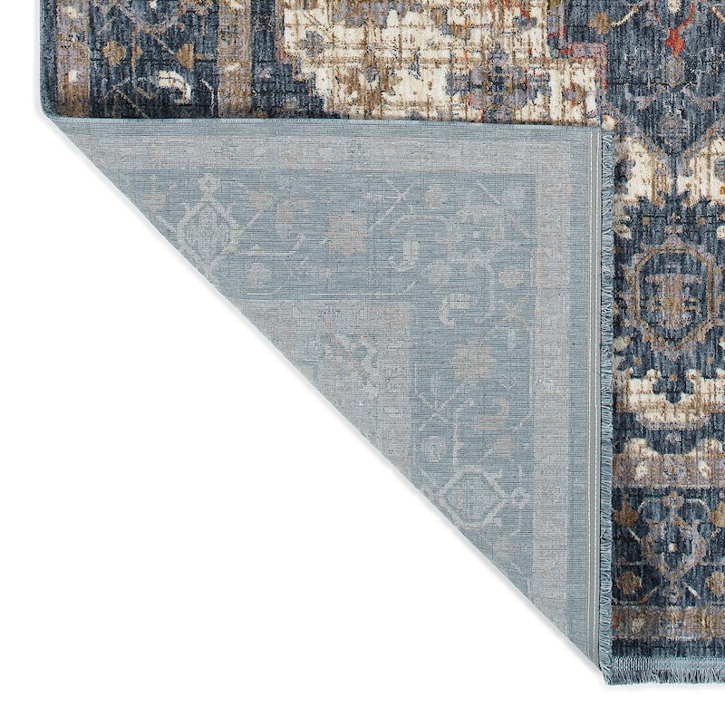 Artundra Navy Machine Made Flatweave Indoor Outdoor Area Rug