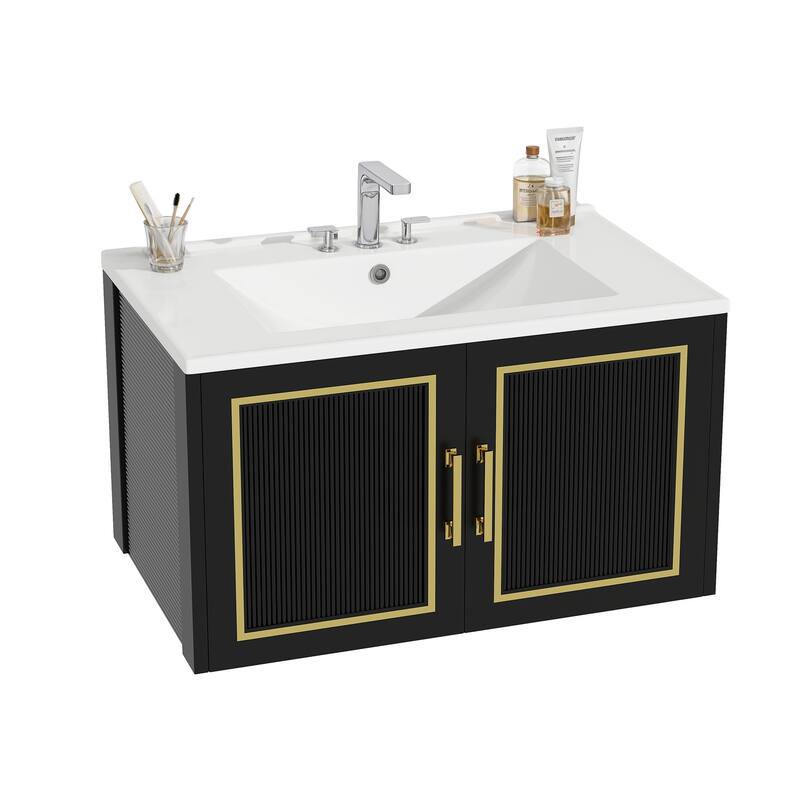 Moasis 30" Bathroom Vanity with Ceramic Sink and 2 Doors