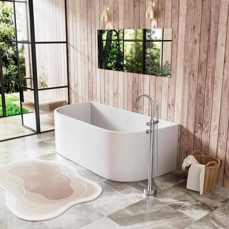Modland Luxury Floor-Mounted Thermostatic Bathtub Faucet Freestanding with Hand Shower