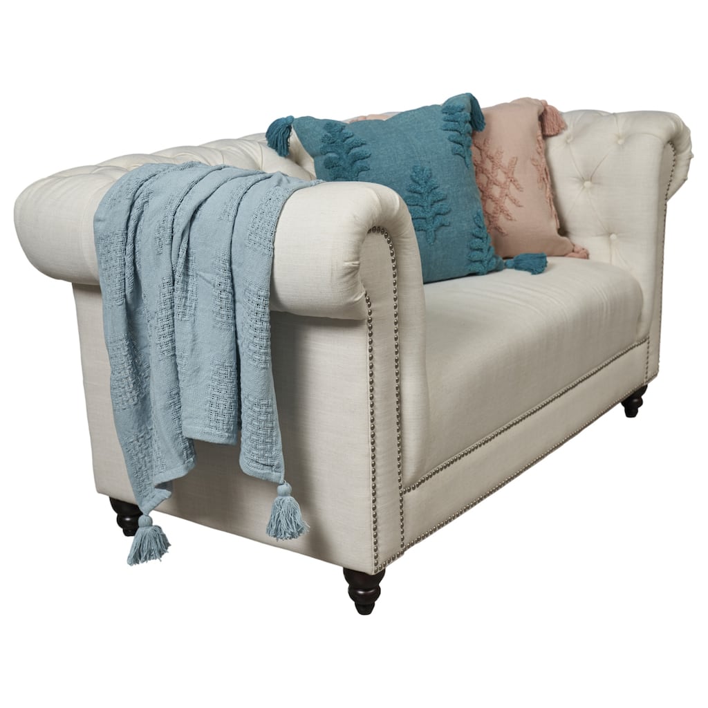 LR Home Charming Light Blue Throw Blanket