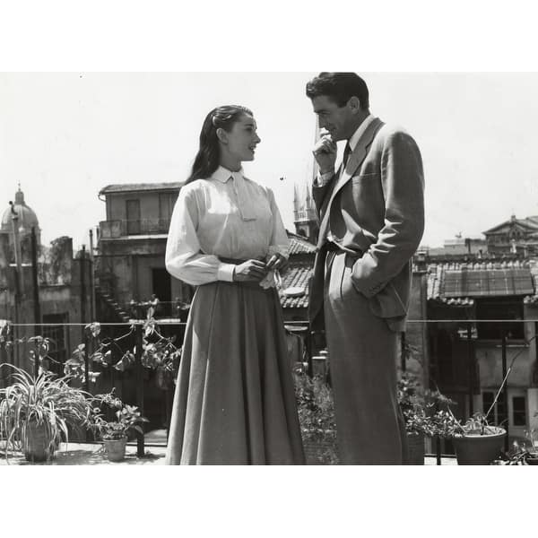 Film still of Audrey Hepburn and a co star in Roman Holiday Photo Print -  Bed Bath & Beyond - 25474791