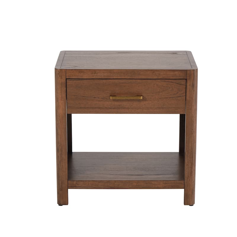 NPD Furniture Trevin Nightstand with 1 Drawer and Open Shelf