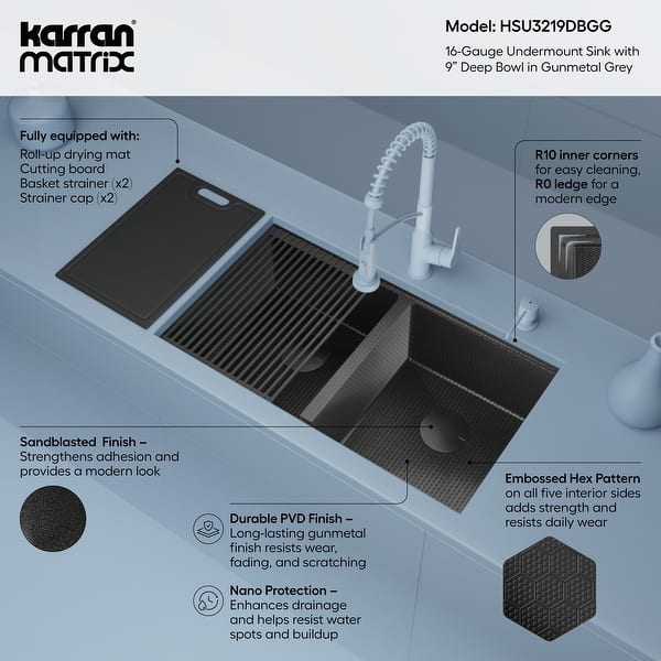 32x18 Single Bowl Kitchen Sink 32 Undermount Kitchen Sink – 16 Gauge Stainless Steel Single Bowl, 32x18 Inches, Handmade With Brushed Finish Undermount Sink