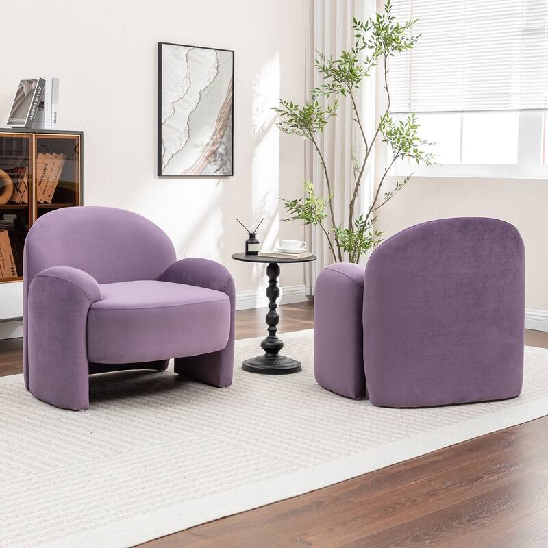 SEYNAR Modern Glam Velvet Thickened Seat Cushion Accent Chair Set of 2