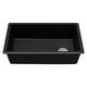 preview thumbnail 1 of 15, Karran Undermount Quartz Single-bowl Kitchen Sink Black