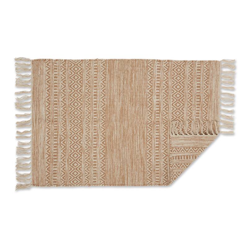DII Black Ticking Stripe Hand-Loomed Rug 2x3 Ft - 24.0 In. L X 36.0 In. W X 0.2 In. H