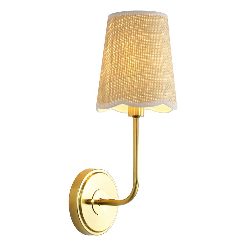 Lila Scalloped Fabric Shade/Metal LED Vanity Light