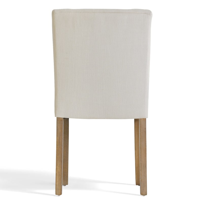 Parsons Dining Chairs with Linen Upholstery and Solid Wood Legs