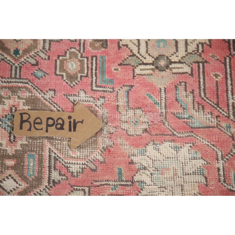 Hand Knotted Oriental 100% Wool Carpet Traditional Medallion Pink Tabriz Area Rug - 12' 4'' X 9' 5''