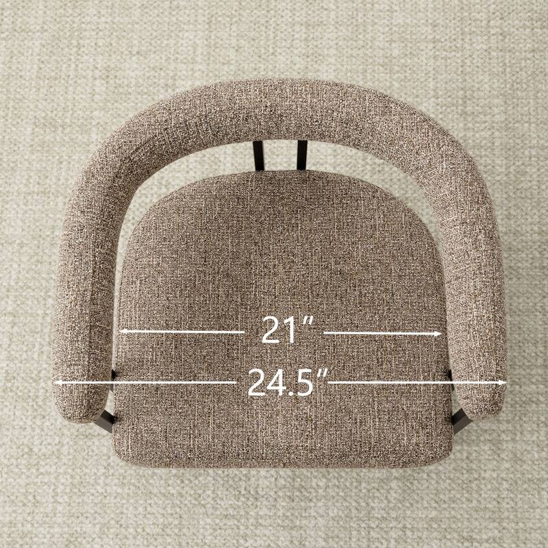 25" Seat Height Upholstered Tweed Black Matel Counter Stool