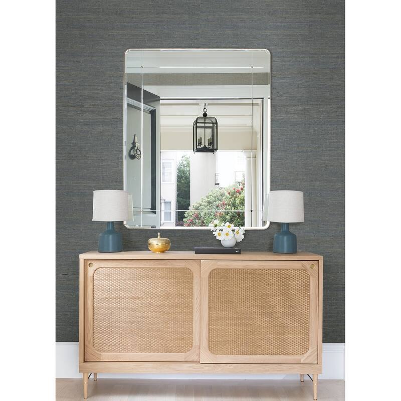 A-Street Prints Aiko Blue Sisal Grasscloth Wallpaper