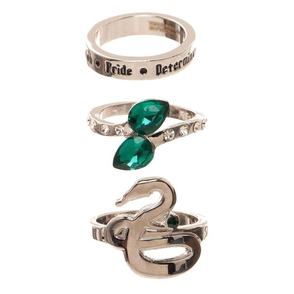 Shop Harry Potter Slytherin Ring Set 3 Pack In Gift Box Overstock 22510575