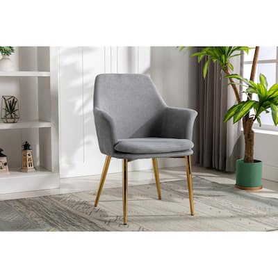 Porthos Home Dak Dining Chair with Armrests, Velvet, Gold Chrome Legs