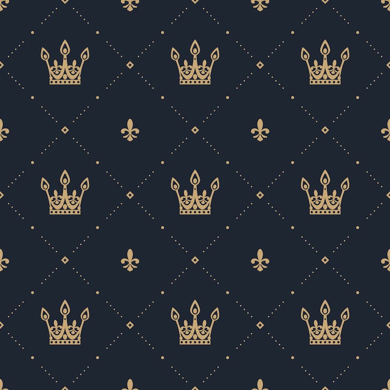 Baby Crown Nursery Removable Wallpaper - 10'ft H x 24''inch W - 10'ft H x 24''inch W - Black