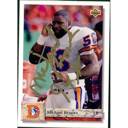 Shop Signed Brooks Michael Denver Broncos 1992 Upper Deck Football