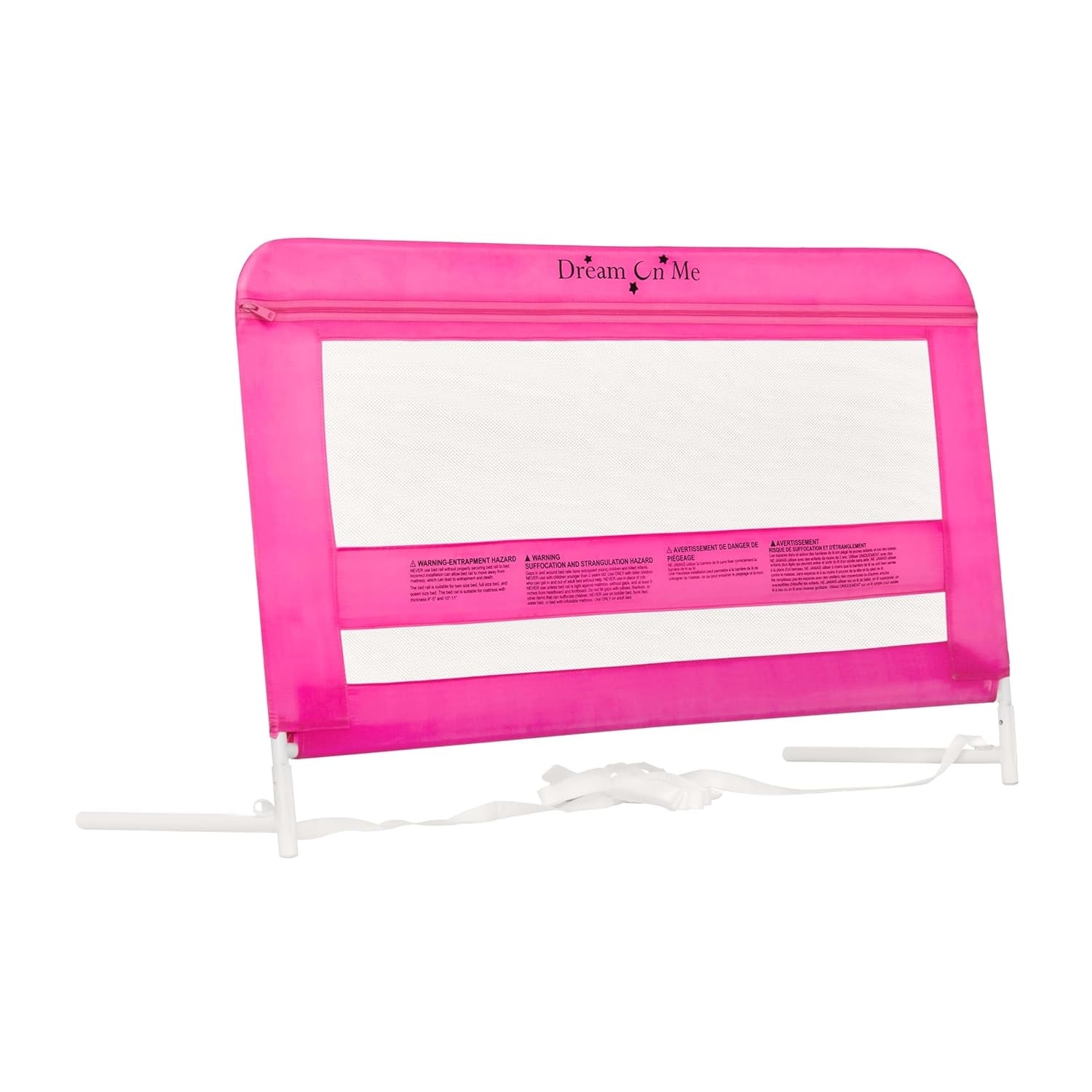 Dream On Me Lilibet Mesh Safety Bed Rail in Pink for Twin