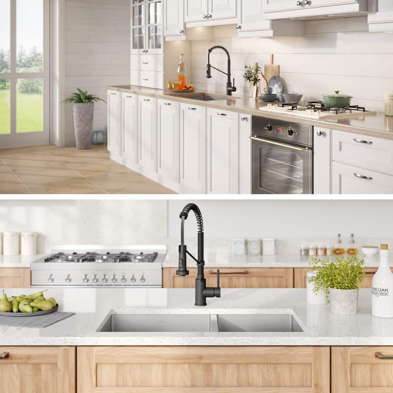 Kraus 3-in-1 Set Undermount Kitchen Sink, Pulldown Faucet, Dispenser