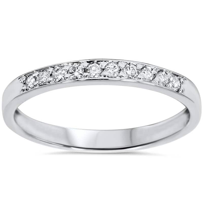 1/4ct Diamond Stackable Wedding Ring White Gold