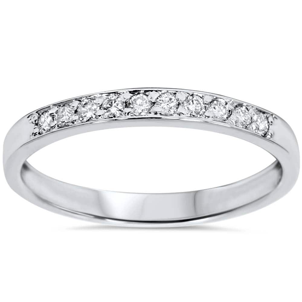 1/4ct Diamond Stackable Wedding Ring White Gold