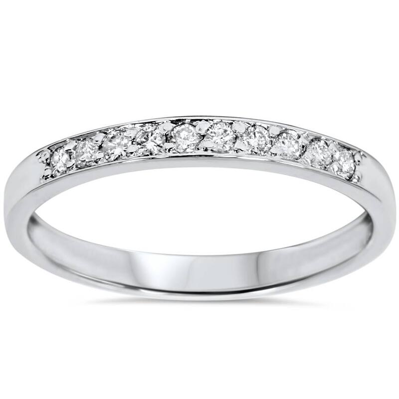 Bliss Diamond 1/4ct Diamond Stackable Wedding Ring White Gold - 9.5