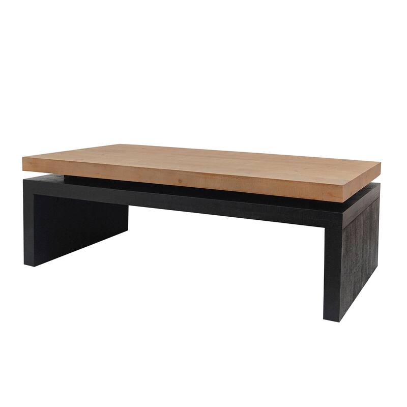 Modern Coffee Table, Black Wooden Coffee Table, Rectangle Cocktail Tea Table for Living Room, 47.6" L* 23.6" W * 16.3" H