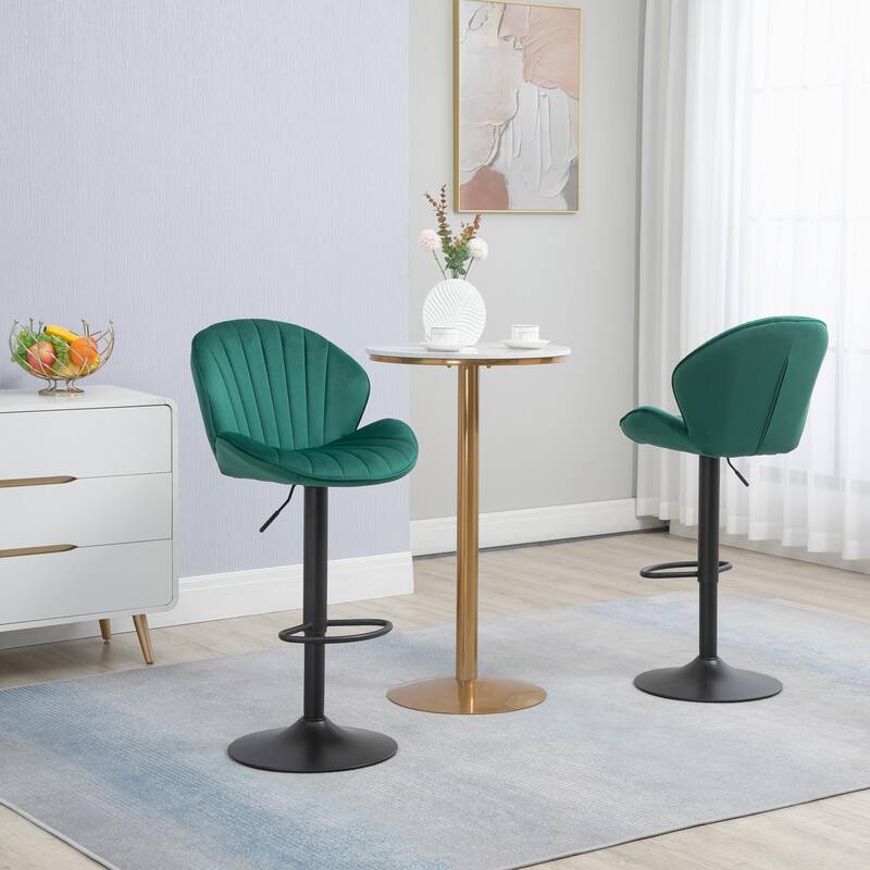 Adjustable Barstools with Back and Footrest,Set of 2