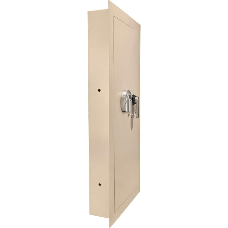 0.82 cubic ft left open beige biometric wall safe