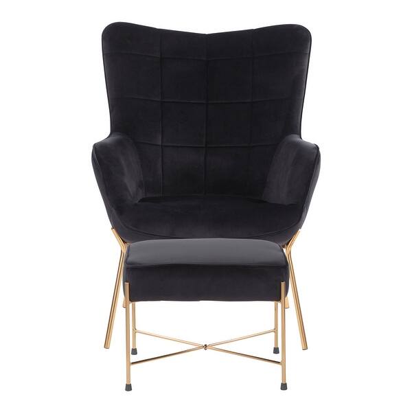 slide 50 of 55, Izzy Modern Lounge Chair - N/A Black Velvet/Gold