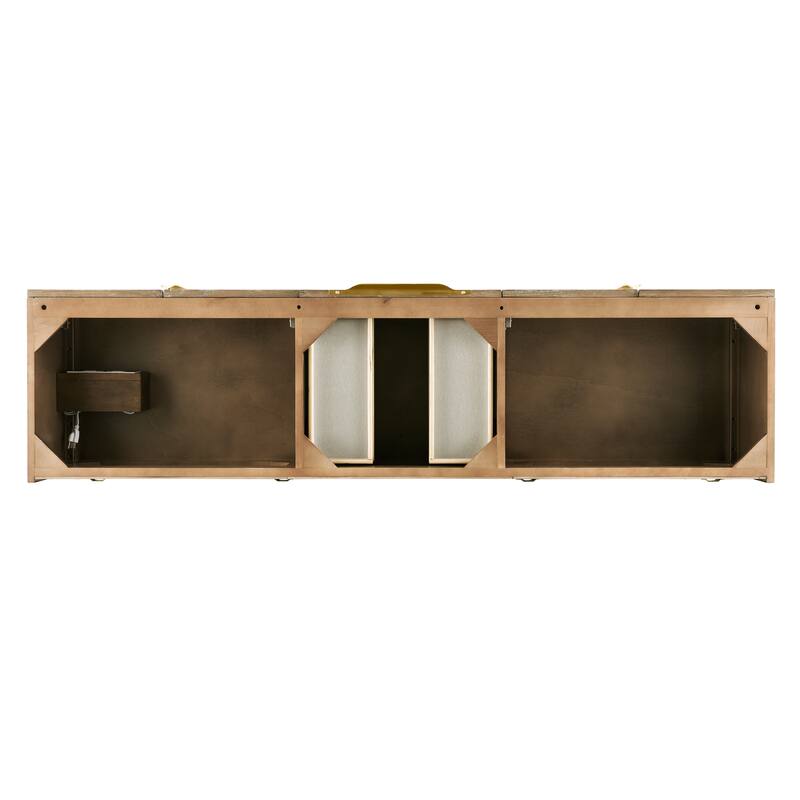 James Martin Vanities Columbia 72" Double Vanity, Latte Oak with Radiant Gold Hardware