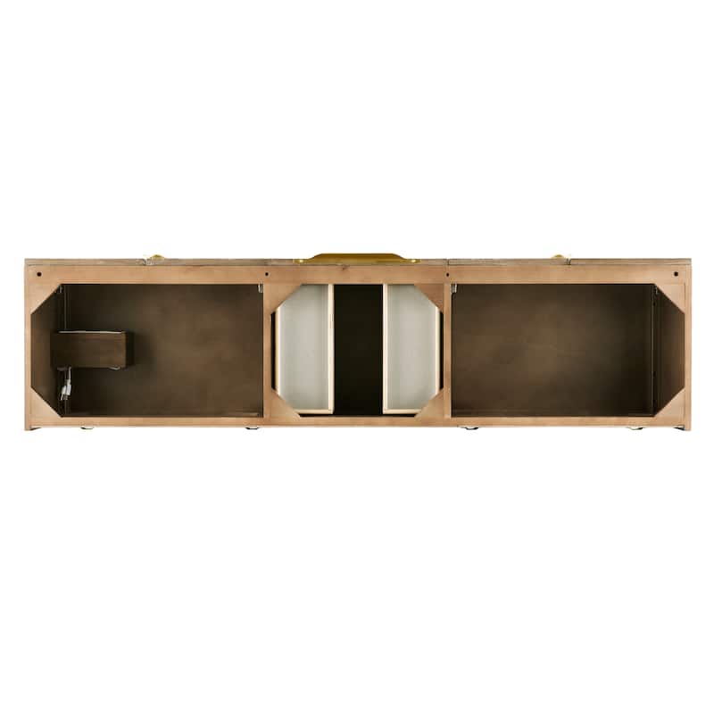 James Martin Vanities Mercer Island 72" Double Vanity, Latte Oak with Radiant Gold Hardware
