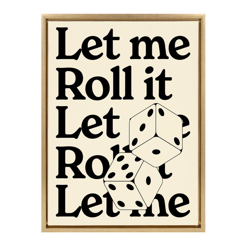 Kate and Laurel Sylvie Let Me Roll It Framed Canvas by Alli Standefer