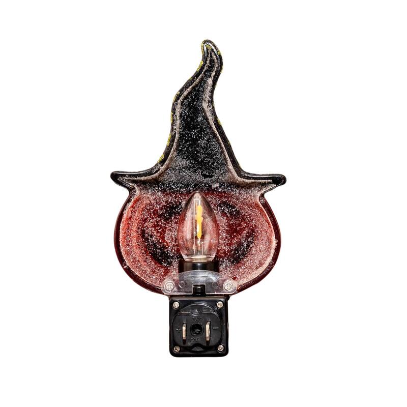 Novelty Lights LED Pumpkin in Witch Hat Halloween Night Light with Swivel Plug - PUMPKIN HAT - PUMPKIN HAT