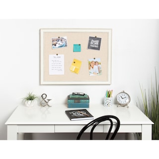 DesignOvation Macon Framed Linen Fabric Pinboard