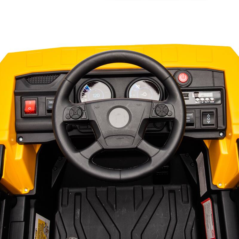 12V Kids Ride On Dump Truck W/Parents Control,2wd,Rear-Wheel Suspension,Electric Dump Bed And Extra Shovel,For Kids 3-5