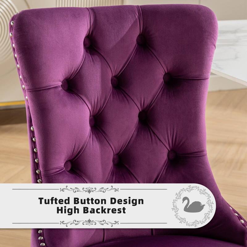 Tufted Naliheads Solid Wood Upholstered Dining Chairs Set of 6