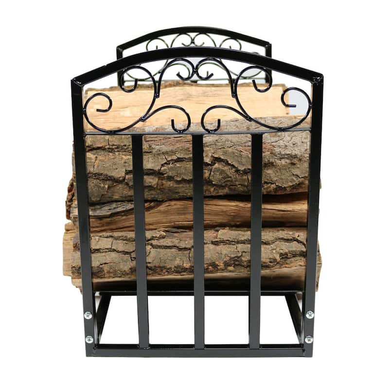 2' Indoor/Outdoor Firewood Log Rack - Steel Fireplace Storage Holder