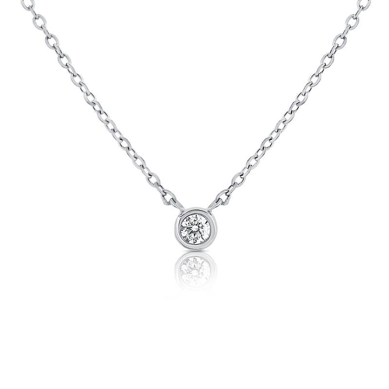 Joelle Collection 14K Gold Diamond Necklace - White