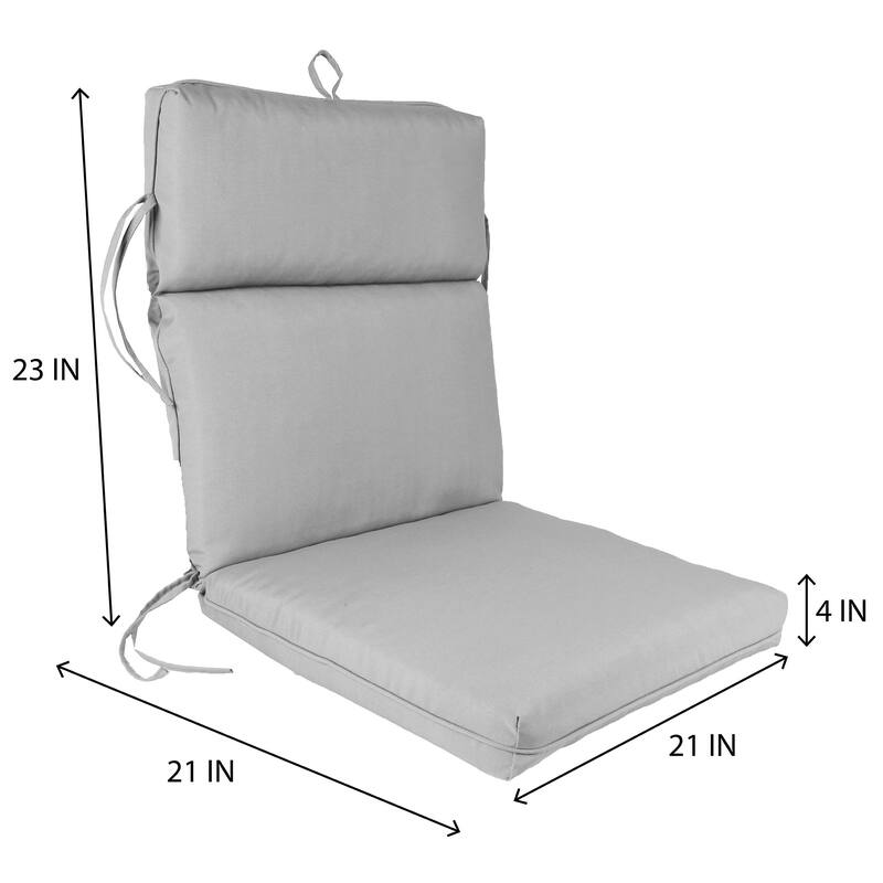 21" x 44" Outdoor Chair Cushion with Ties, Loop and Welt - 44'' L x 21'' W x 4'' H