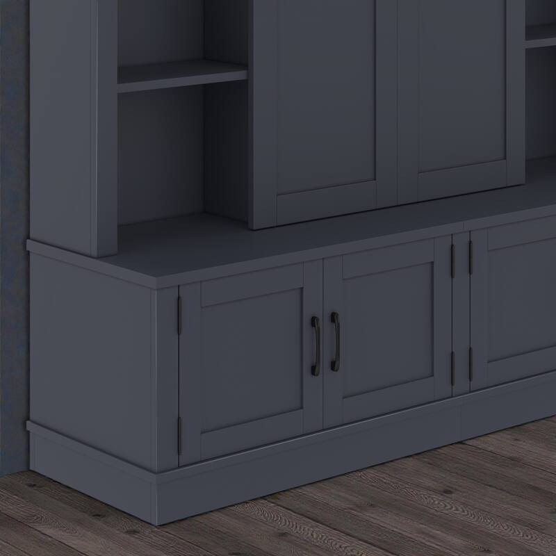 70.8 in Entryway Hall Cabinet with Sliding Barn Door, Multi-Tier Storage Shelves, 12 Compartments, Modern Mudroom Organizer