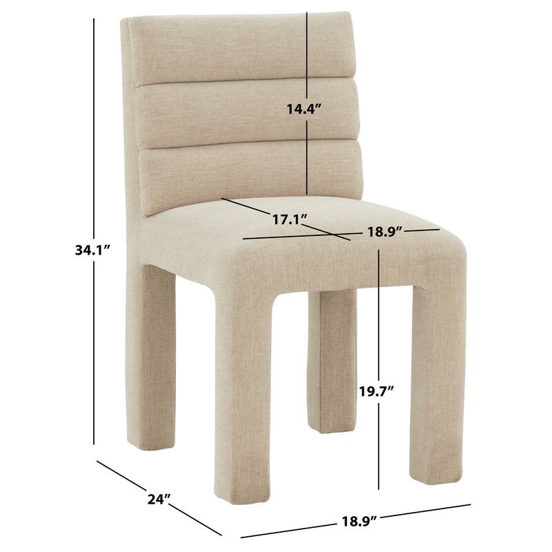 SAFAVIEH Couture Pietro Tufted 20-inch Dining Chair - 19Wx24Dx34H - Beige